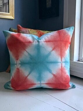 Handmade Shibori Style Cotton Throw Pillow Cover